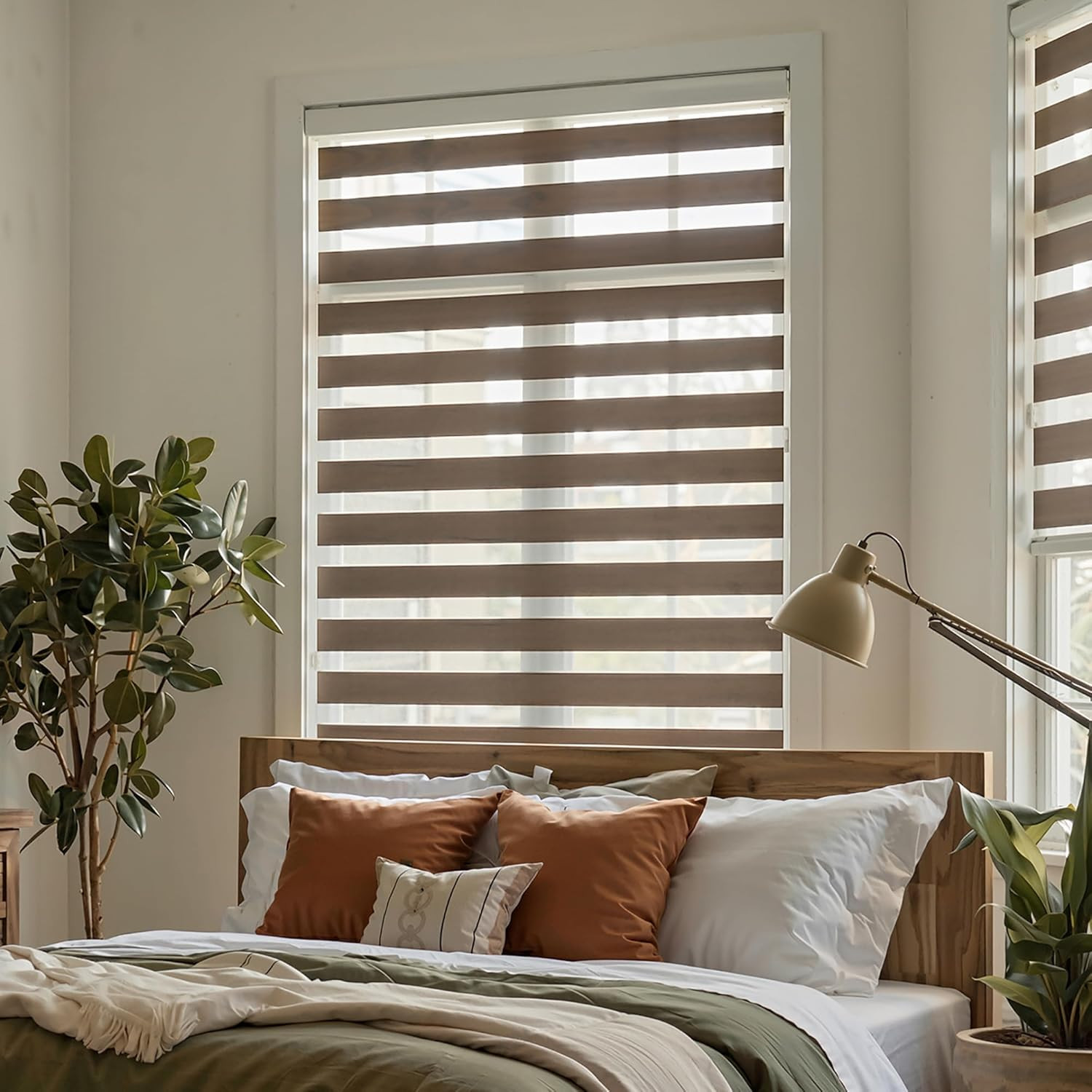 Corded Zebra Blinds – Room Darkening Dual Layer Privacy for Home & Office 39×72