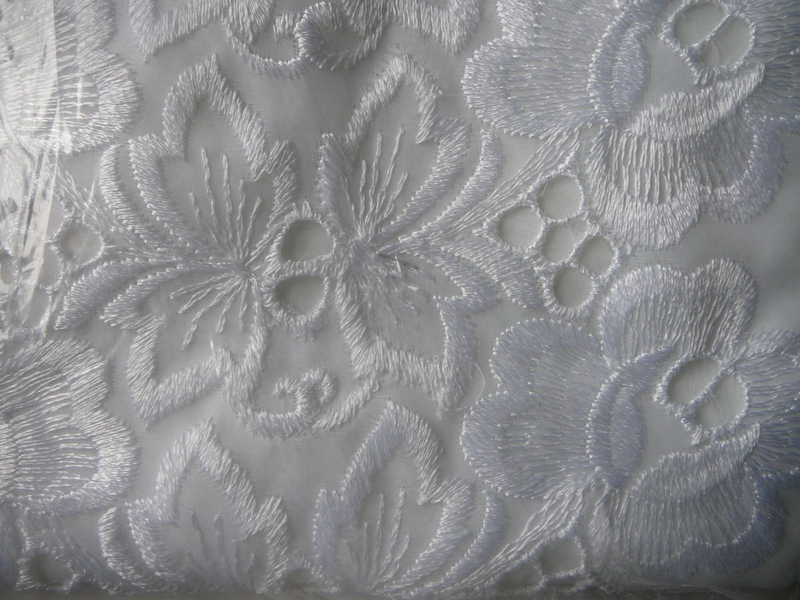 Embroidered Polyester White Lace Lisbon Style Curtain Made In Spain-60″ x 84″