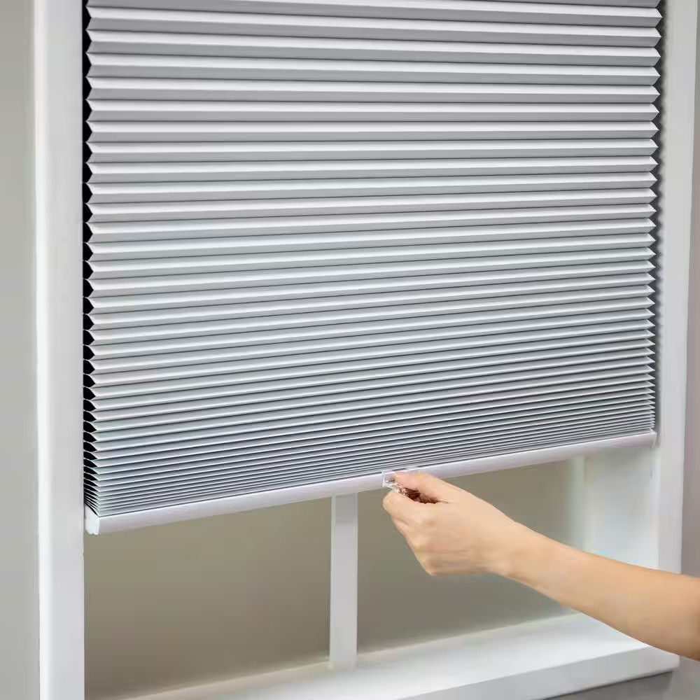 White Cordless Blackout Polyester Cellular Shades – 34 In. W X 64 In. L