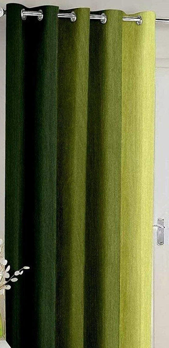 2 Piece Ombre Printed Grommet Ringtop Door Window Curtain Set 5 7 8 9 Feet Green
