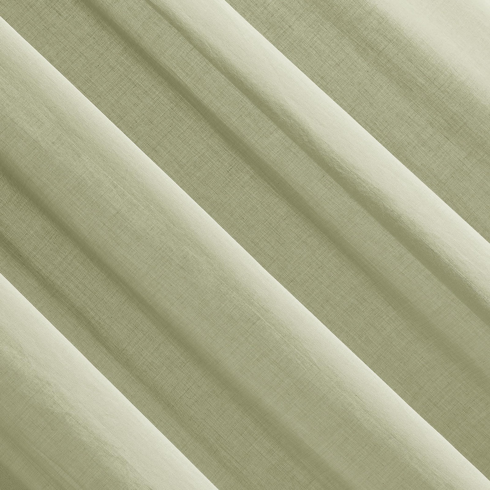 Moss Green Cotton Sheer Curtain 50 x 63 Light Filtering Panel for Home Decor