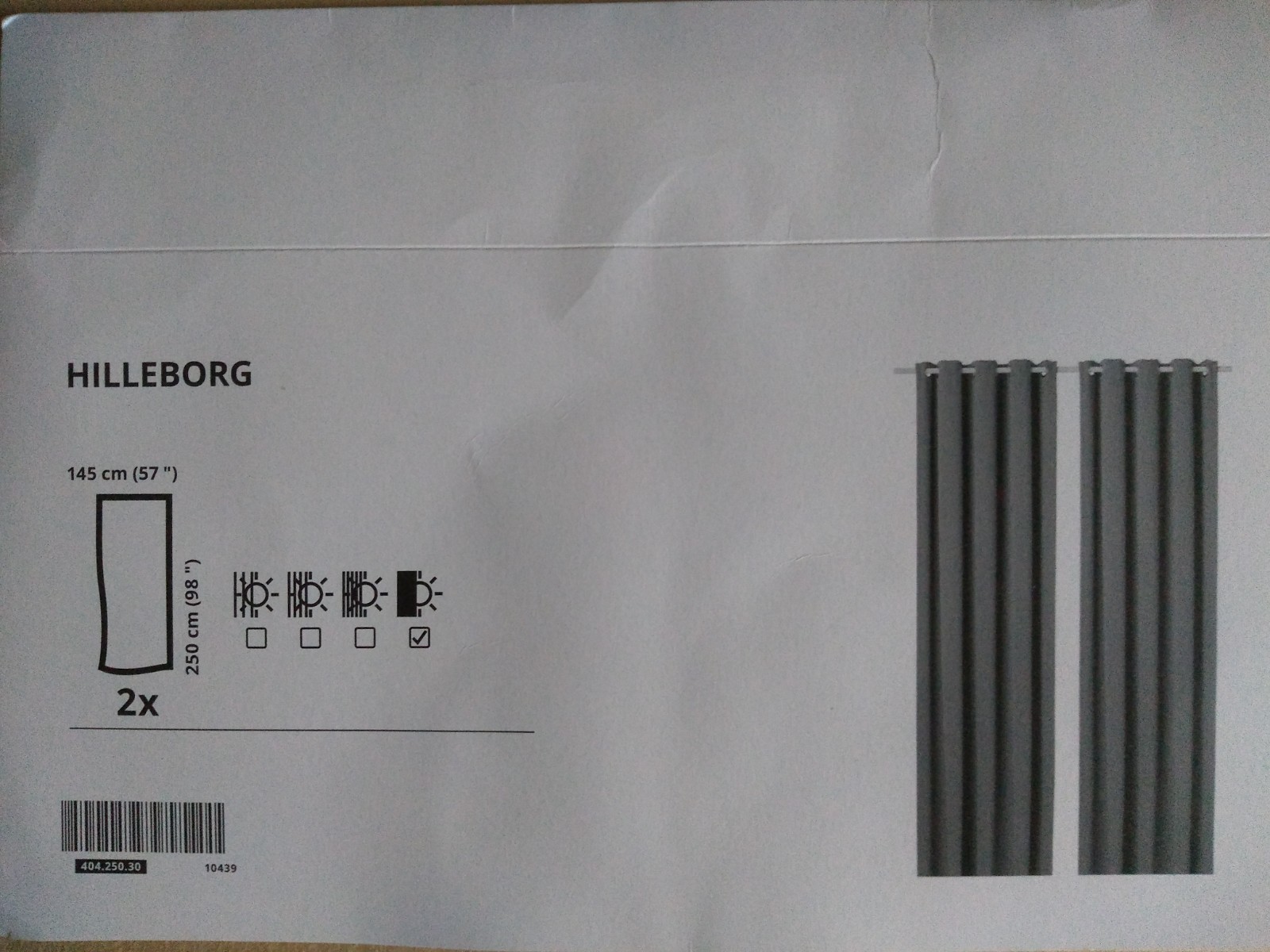⭐HILLEBORG, BLACKOUT CURTAINS, 2 PANELS, DARK GRAY, 57″x98″, NEW, OPEN BOX ⭐️