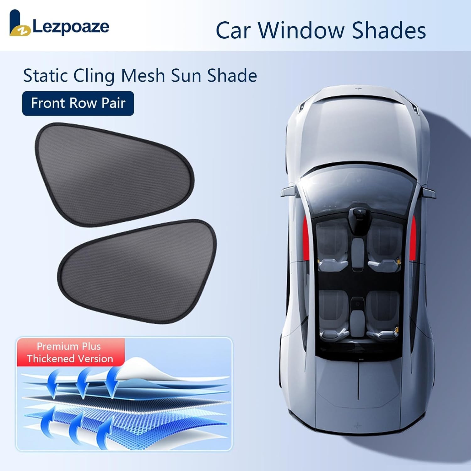 2-Pack Car Window Shades | Mesh Static adsorption Side Window Anti-UV Sunshad…
