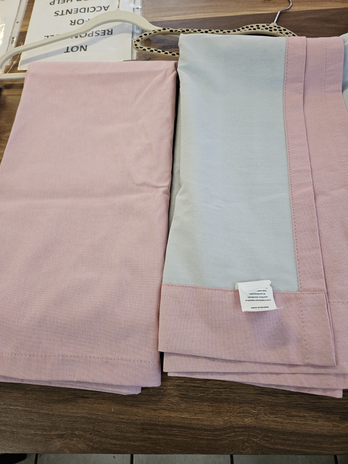 Your Zone Pink Chambray 100% Blackout Curtains 2 Panels 38″x84″ Rod Preowned