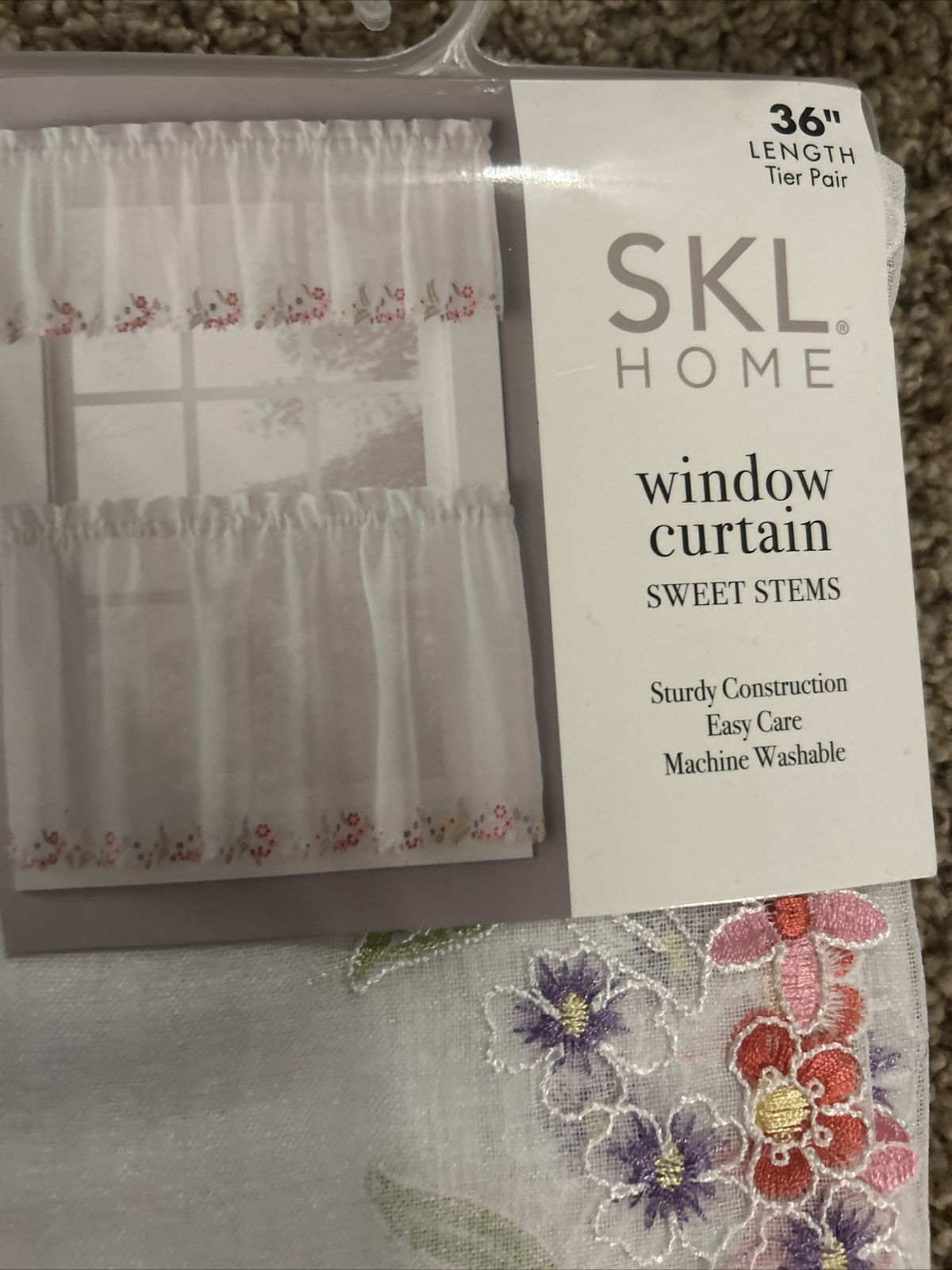 SKL HOME Window Curtain Sweet Stems Valance And Tier Pier