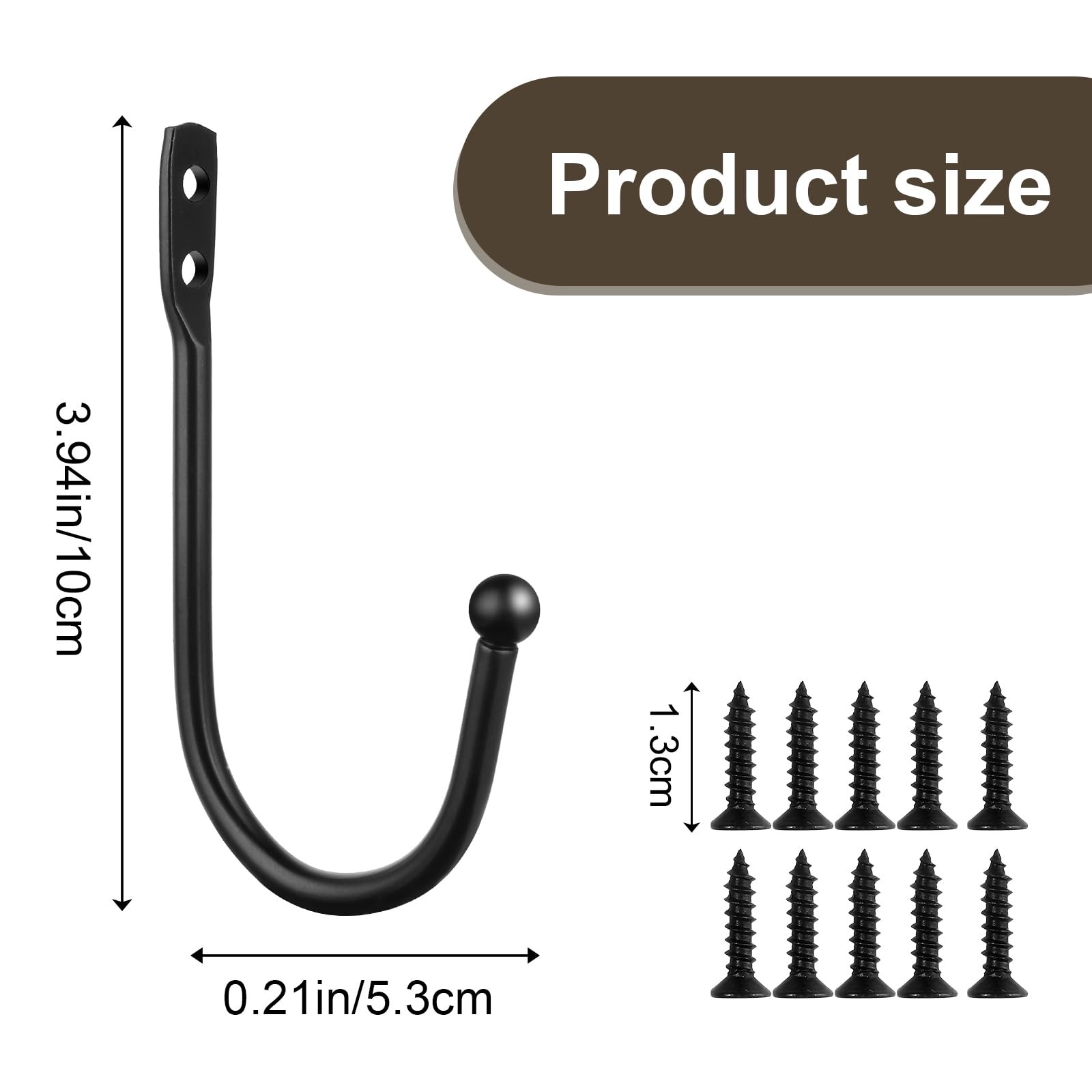 8 Pcs Curtain Holdbacks, Curtain Tiebacks, Curtains Wall Hooks, Black Curtains