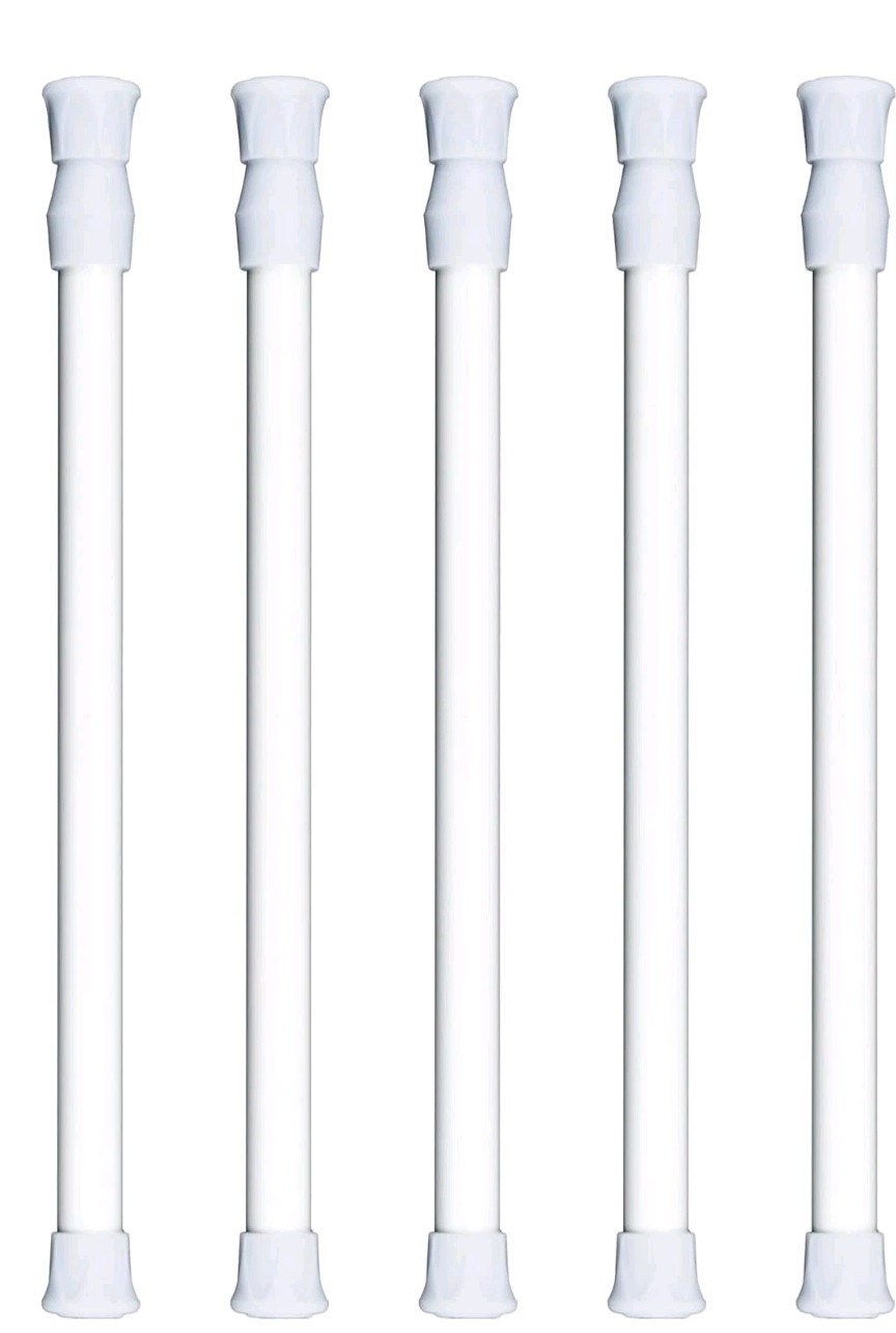 5 Pack twist Tension multi purpose Rods White Ajustable