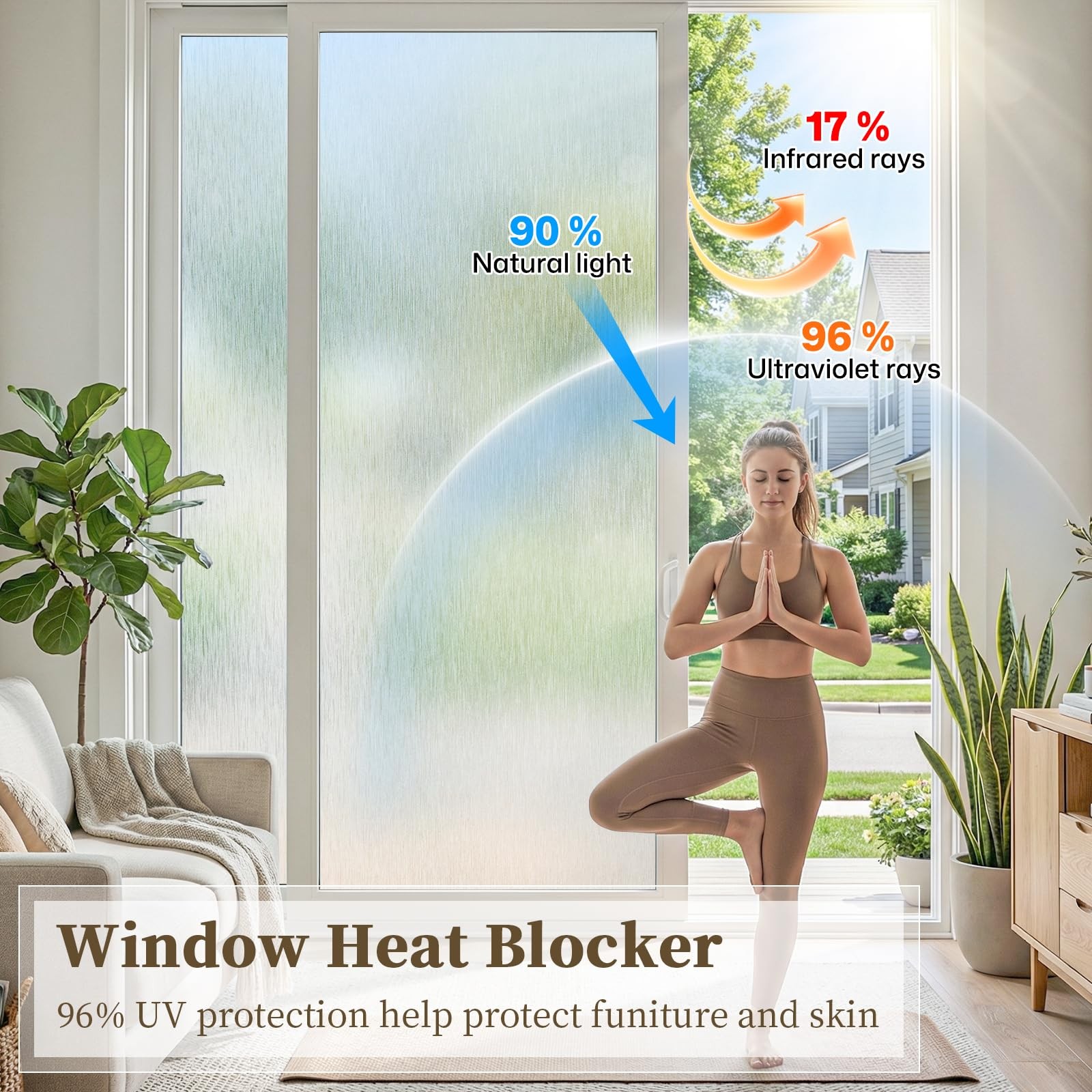 Borskyn Frosted Window Privacy Film – Brushed Silver Static Cling Glass Film …
