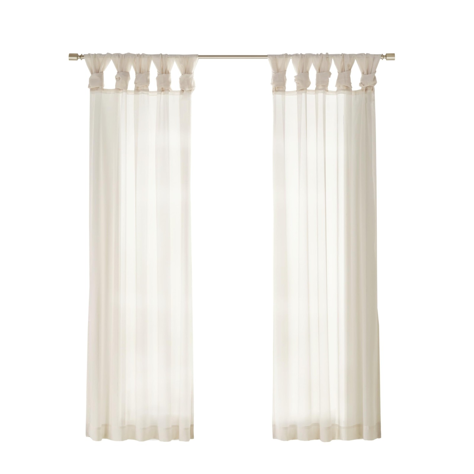 Ceres DIY Twisted Tab Sheer Curtain, Pair Panels, Lightweight Window Treatmen…