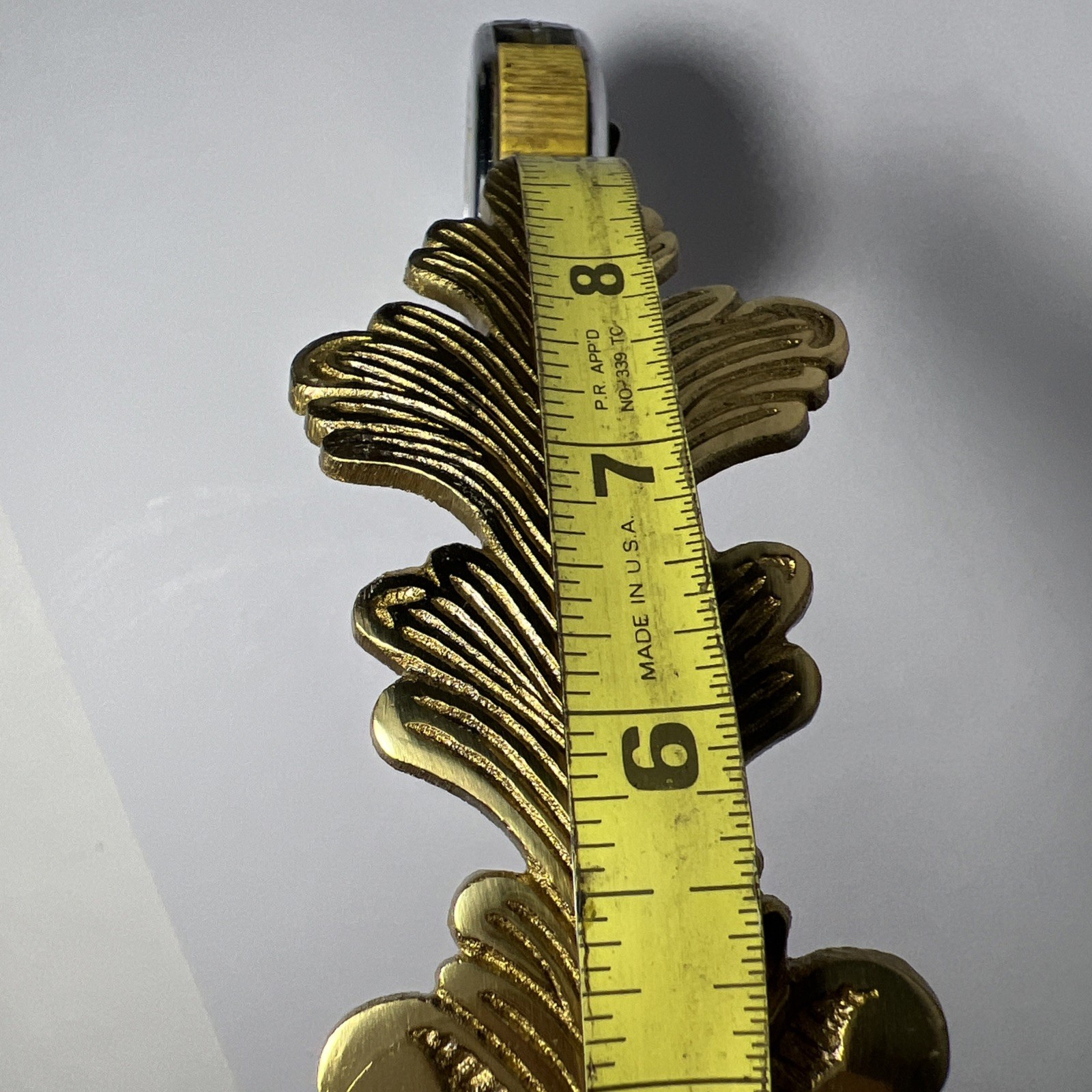Brass Leaf Curtain Tiebacks 9” Length Single Item Only (Multiple Available) NOS