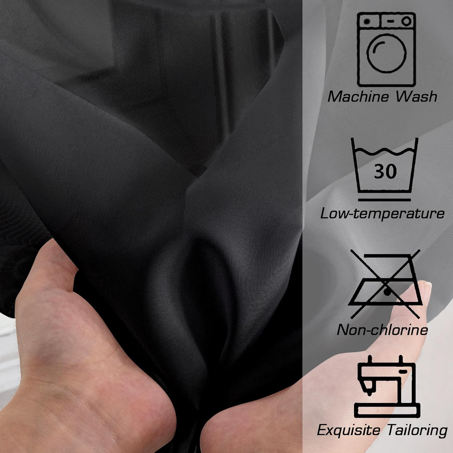 Rod Pocket Top Solid Voile Sheer Curtains for Bedroom, 54 Inch Length Drapes Set