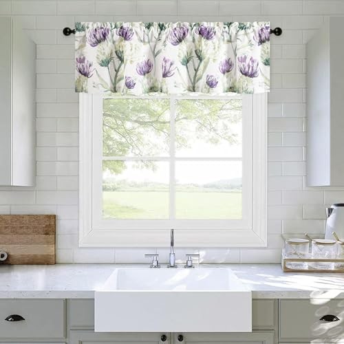 Country Valances for Bedroom Windows, Colorful 52″W x 12″L (Pack of 1) T15