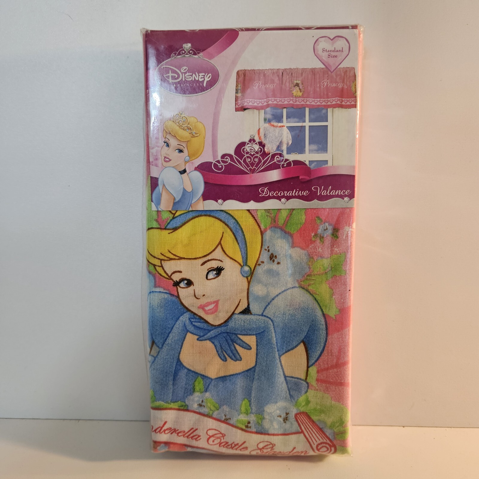 Disney Cinderella Castle Garden Cotton Blend Curtain Valance Pink 84″ x 15″ NEW