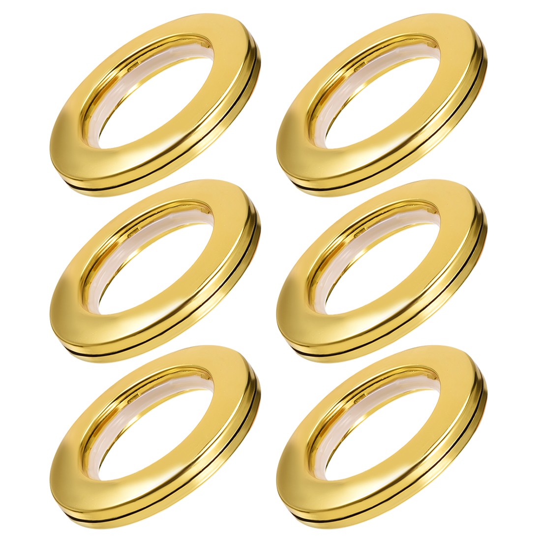 Curtain Grommets Plastic 1.5 Inch Inner Dia Drapery Eyelet Rings Gold Tone 6Pcs