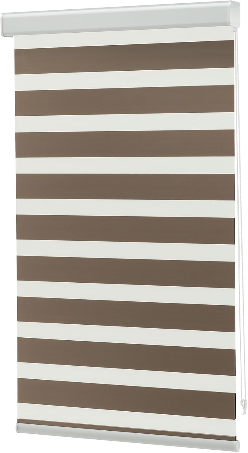 Corded Zebra Blinds – Room Darkening Dual Layer Privacy for Home & Office 39×72