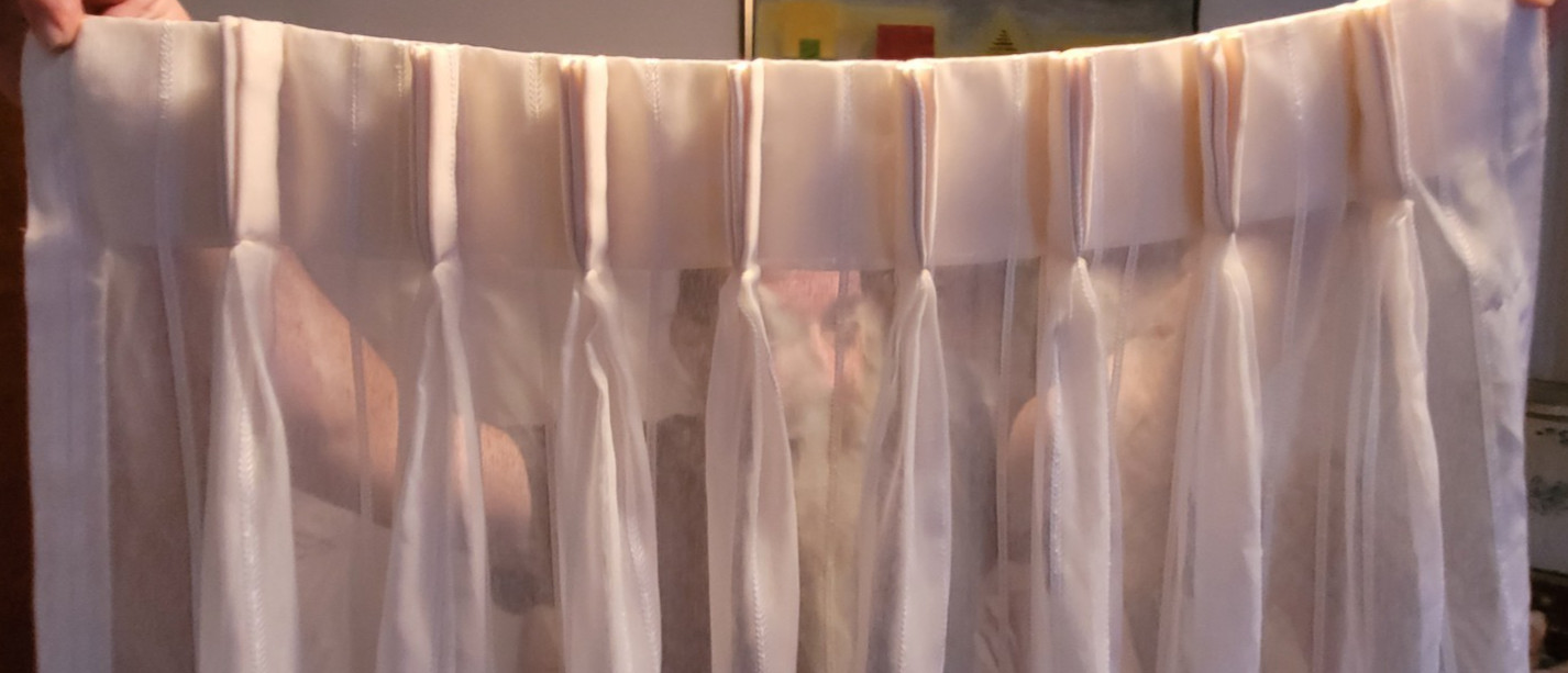 Sheer Curtain Stripes White Off White 60″x43″ Pleated Fancy Dining Room Living