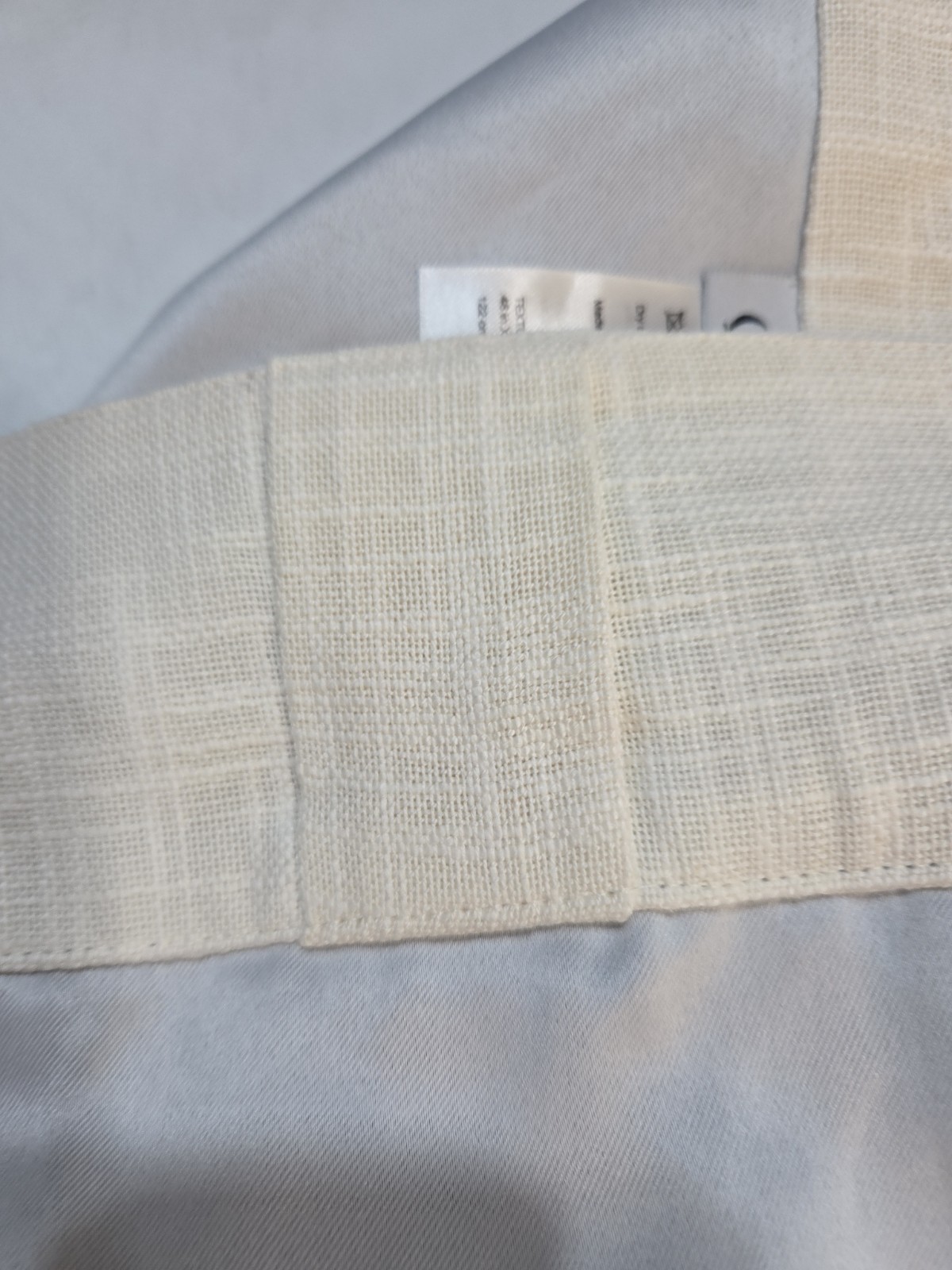 Quince Textured Cotton Room Darkening Curtain Panel Ivory 48×108 Single