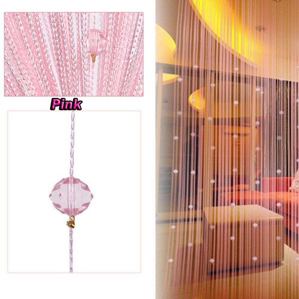 String Tassel Curtain Crystal Beads Door Window Panel Room Divider Beaded Panel