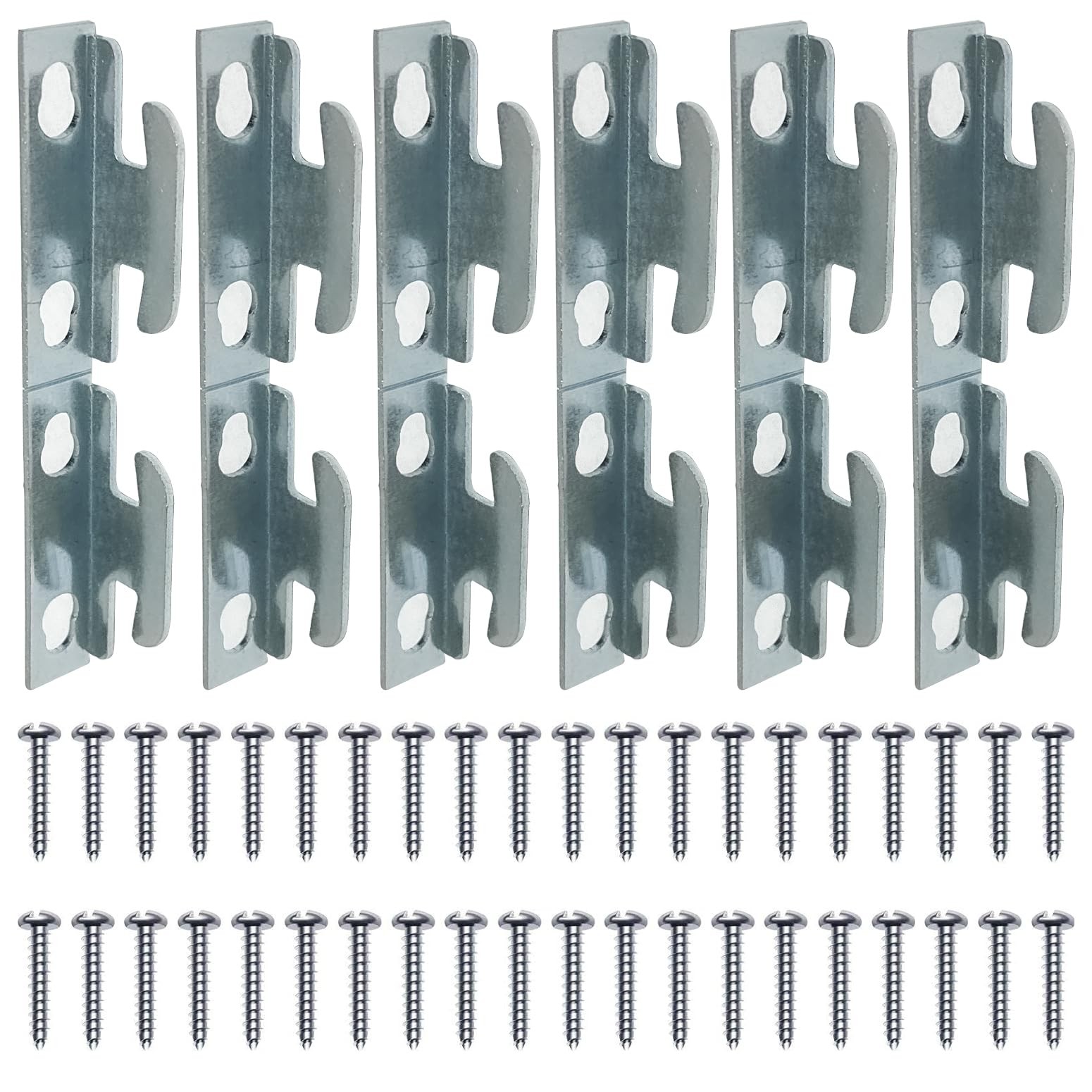 12PCS Curtain Rod Brackets Single Wall Mount Hardware Hooks with Screws