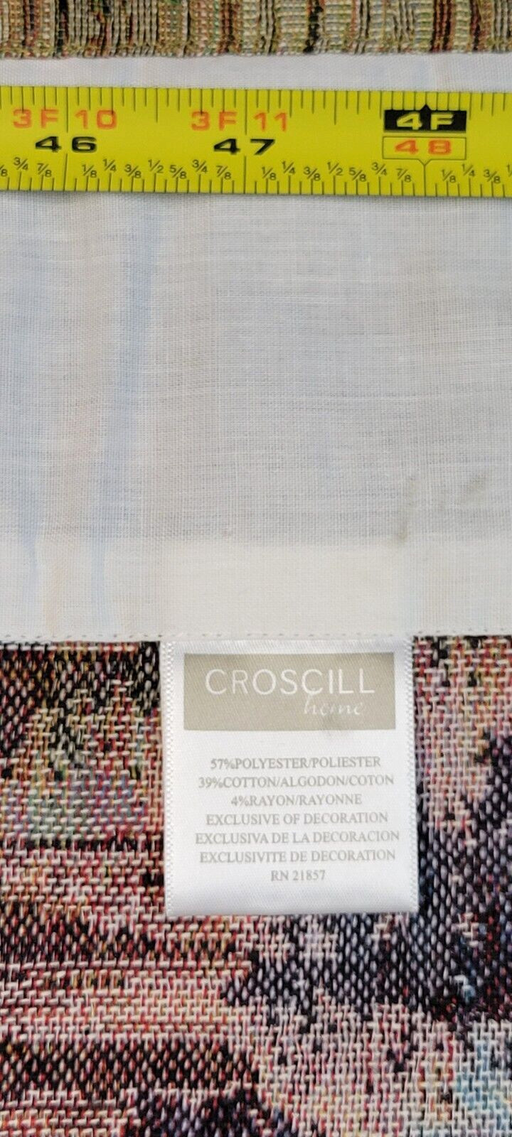 Croscill Tapestry Valance Fishing Cabin Mountain Lake Rustic Panel Painterly Vtg