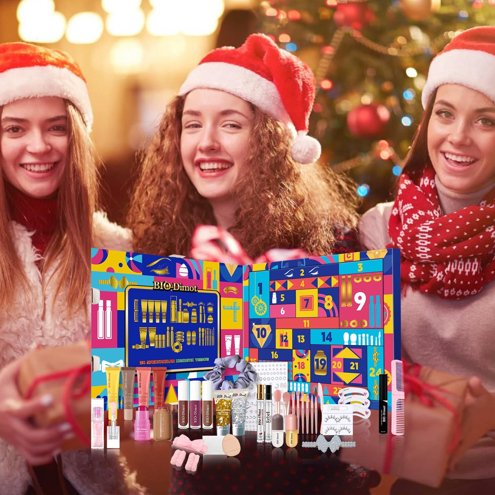 Makeup Advent Calendar 2025-24 Days Christmas Makeup Gift Set for Adult Women…