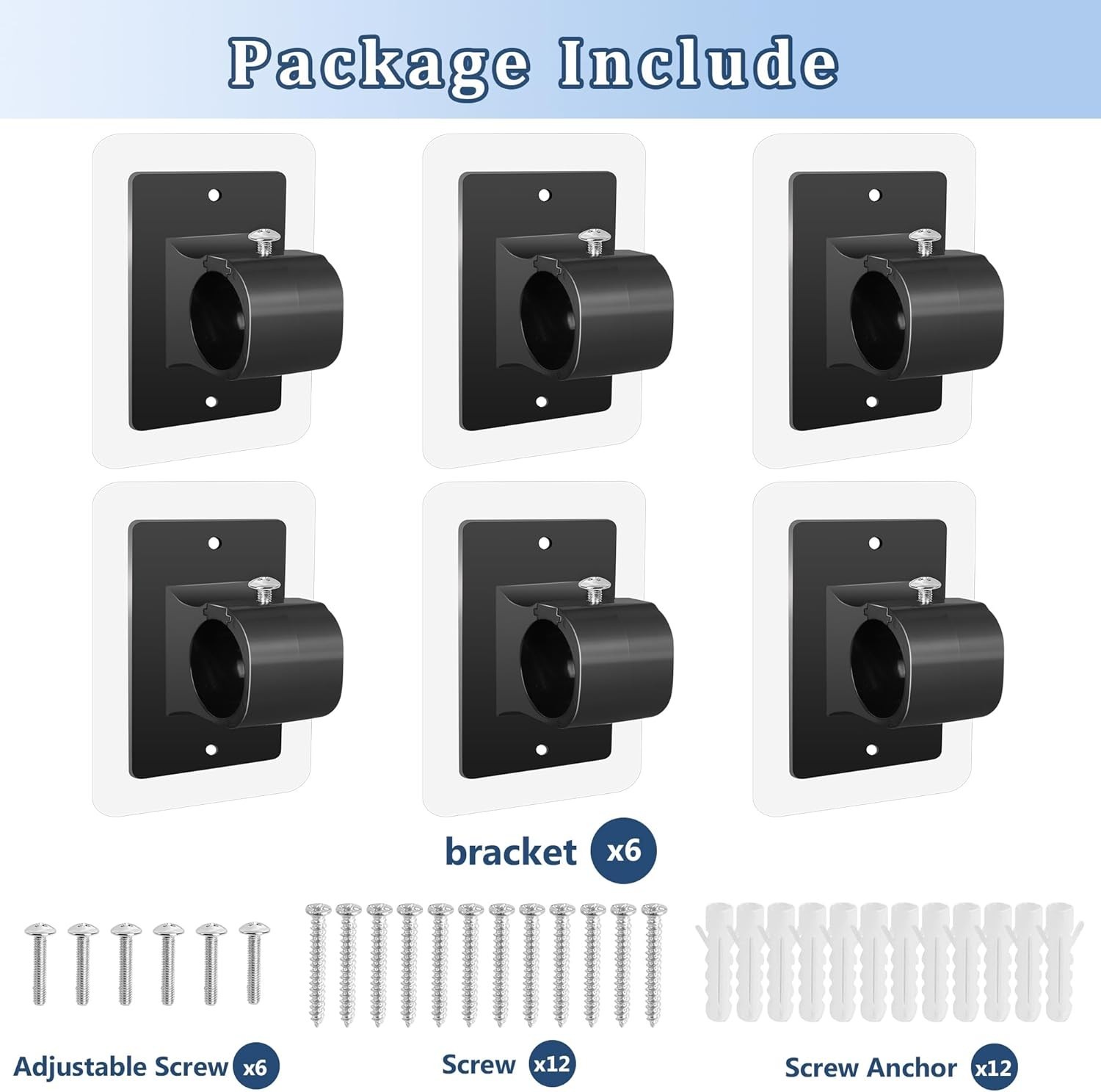6PCS No Drill Curtain Rod Brackets,Self Adhesive Curtain Rod Holder No Drilli…