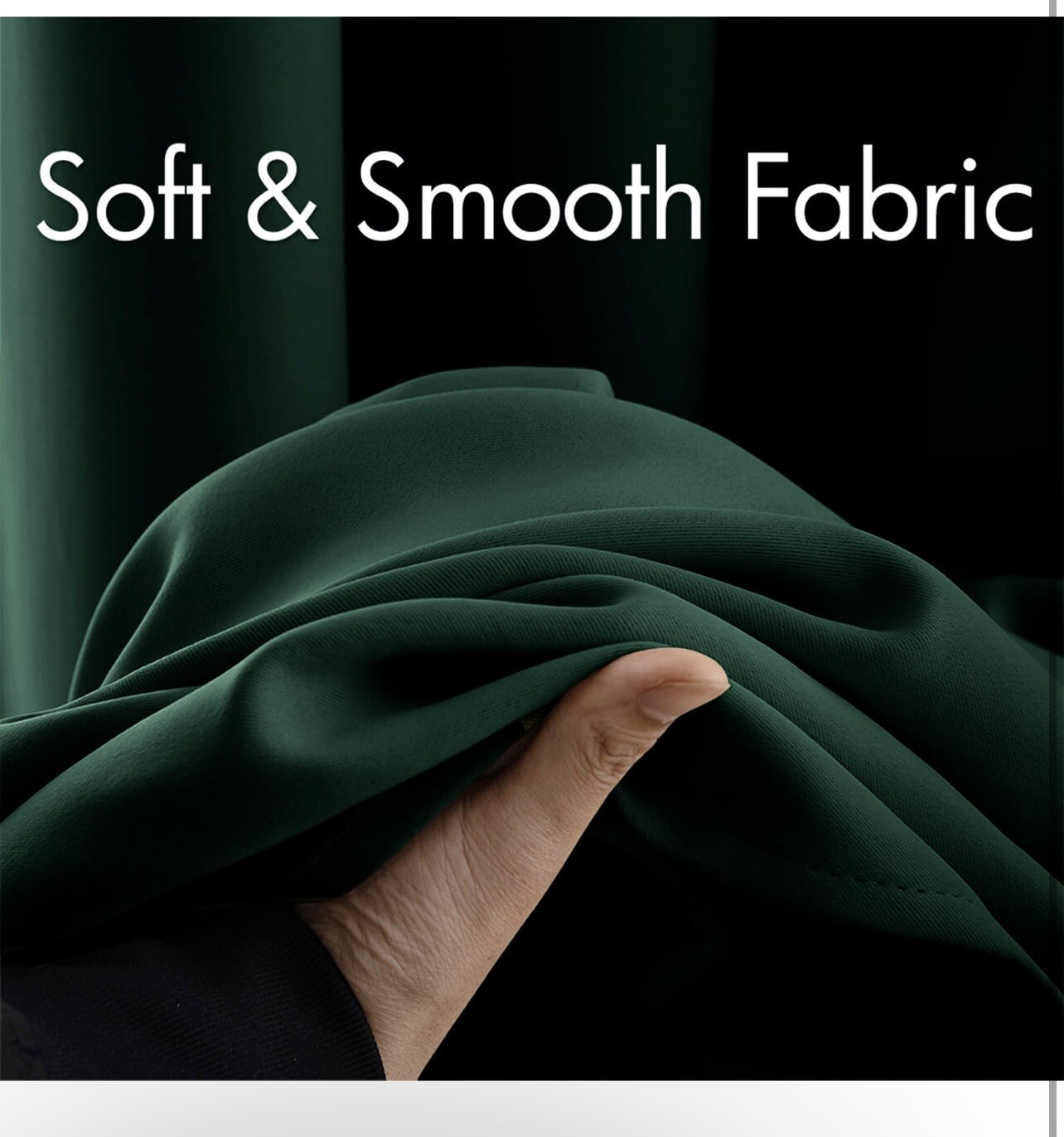 2 Panels Room Darkening Curtains & Drapes for Bedroom – Grommet Solid Texture…