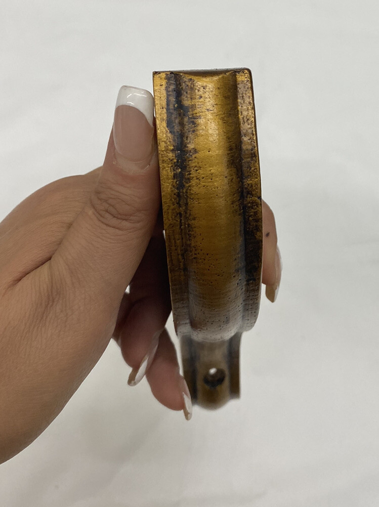 (2x) – 2” Hole Wood Rod Holder Bracket Drapery Hardware – Gold