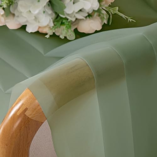 Voile Sheer Curtains – Transparent Light 59″W x 96″L (Pack of 2) Sage Green