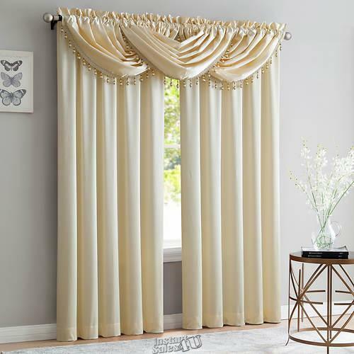 Bridget 52″W x 84″L Panels Beige Tan Cream Crushed Polyester Curtian