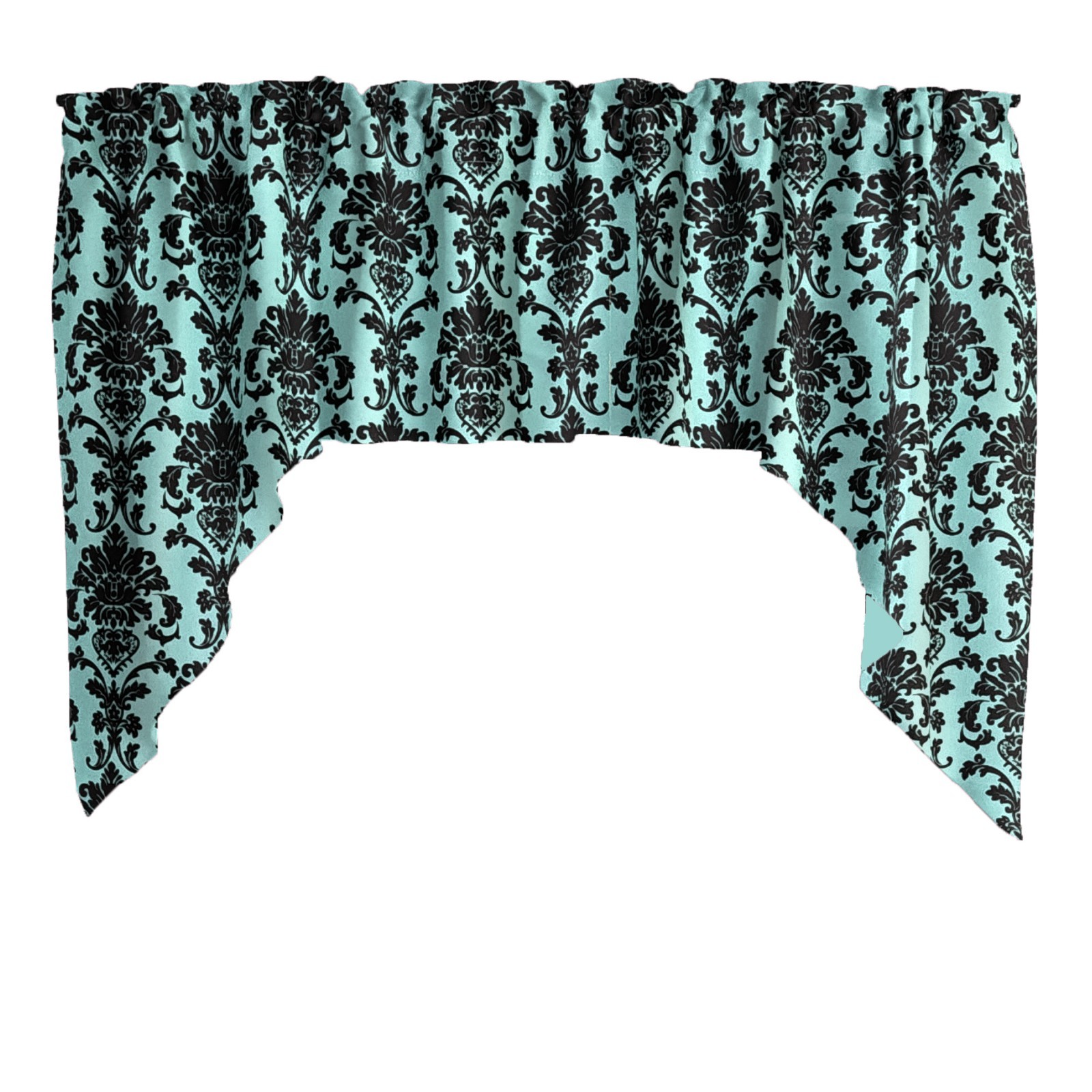 lovemyfabric 100% Polyester Damask Print Swag Window Valance 56″ Wide 36″ Tall
