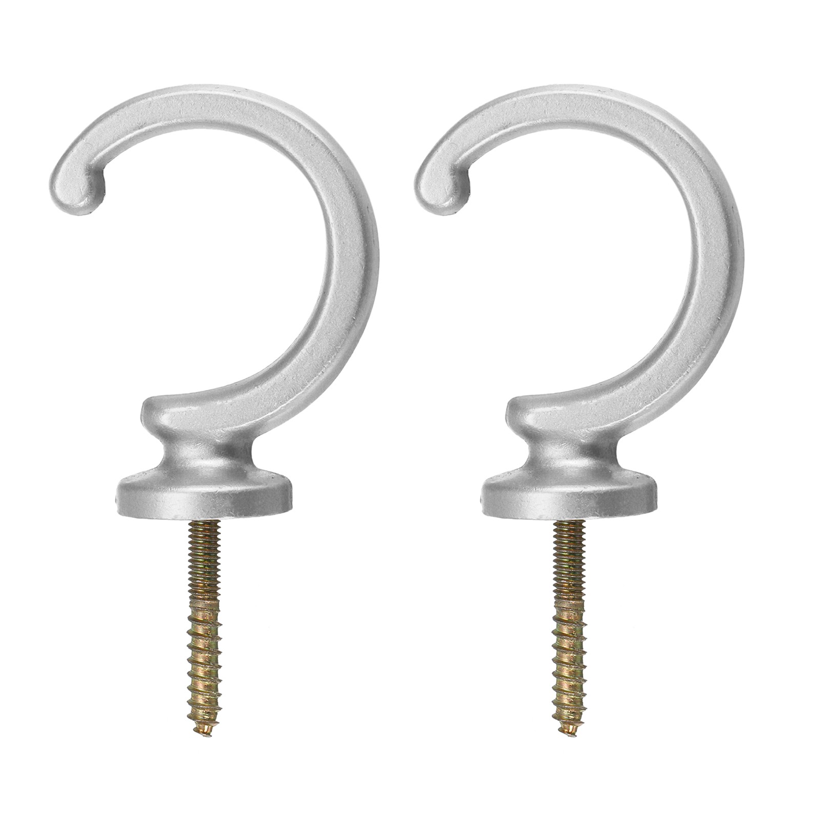 2Pcs Aluminum Alloy Wall Mounted Curtain Holdback Drapery Tieback Hook Silver