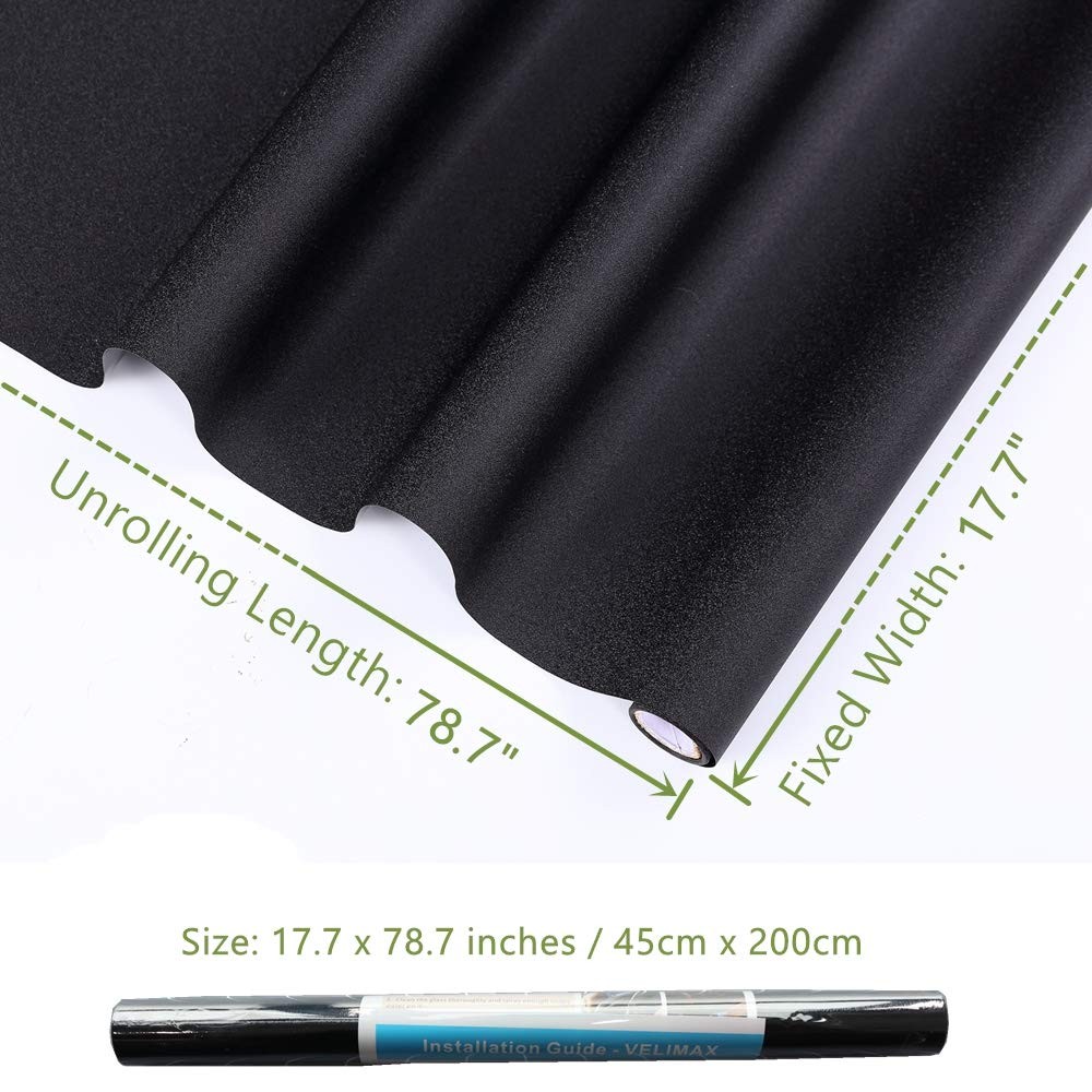 VELIMAX Static Cling Total Blackout Window Film 17.7 x 78.7 inches, Black