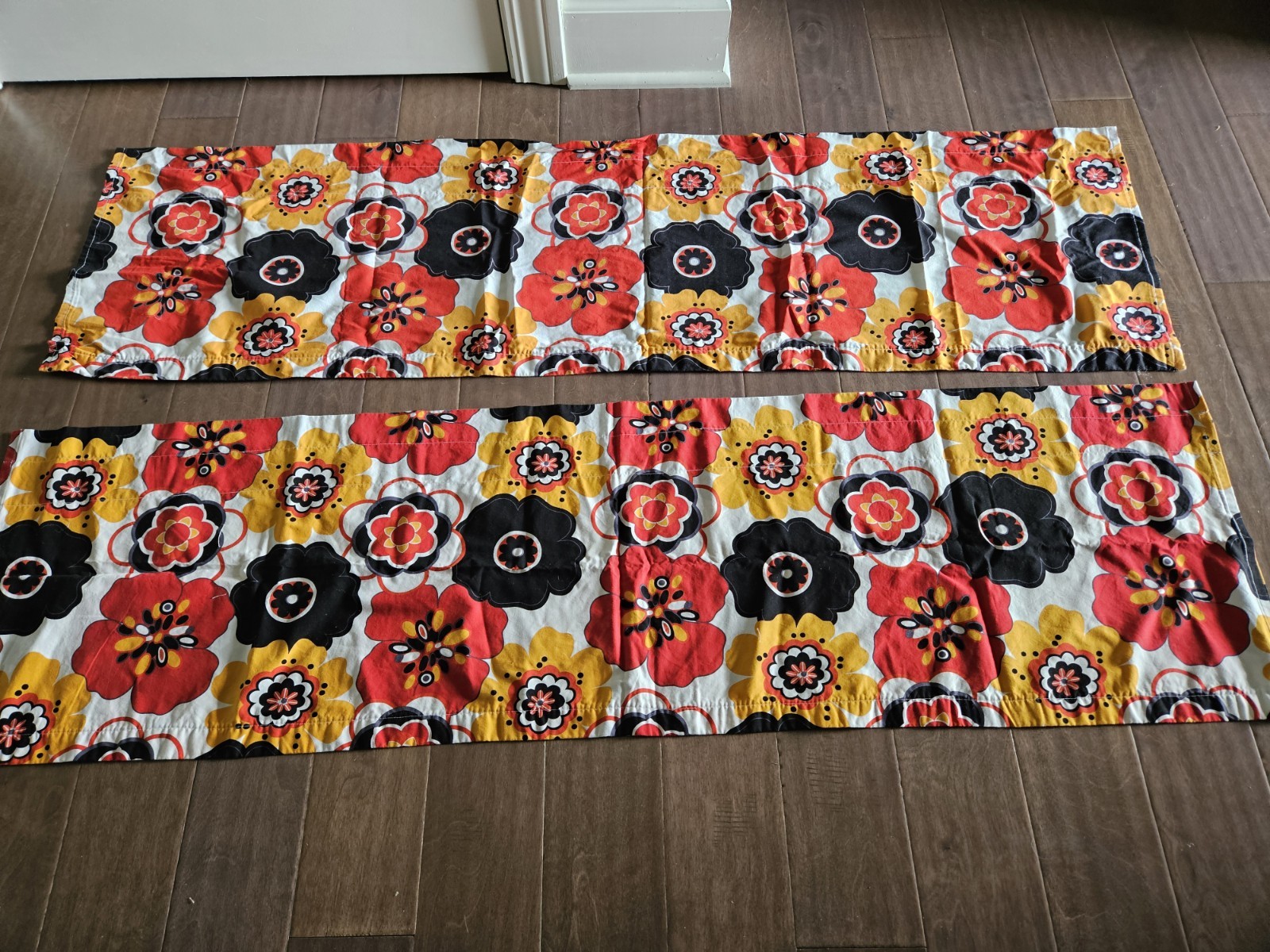 Pair Of Floral Handmade Valances