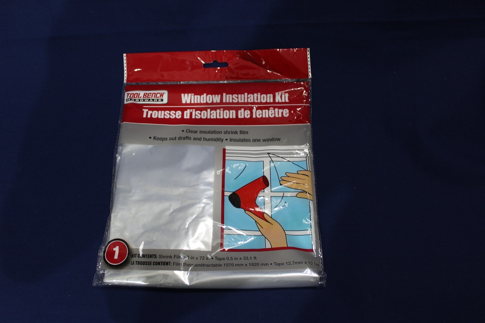Tool Bench Hardware Window Insulation Kit – 60in x 72in Shrink Film