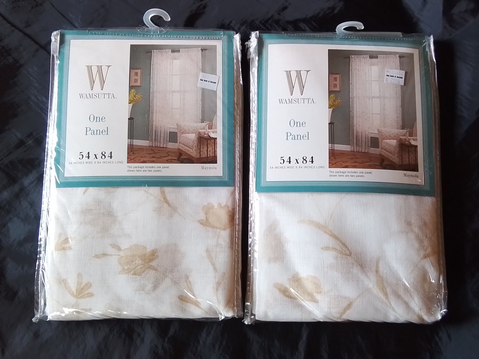 2 WAMSUTTA MAYNOLA 54″ × 84″ SHEER PANELS VTG NEW TURKISH $29.99 PRICE TAG EACH