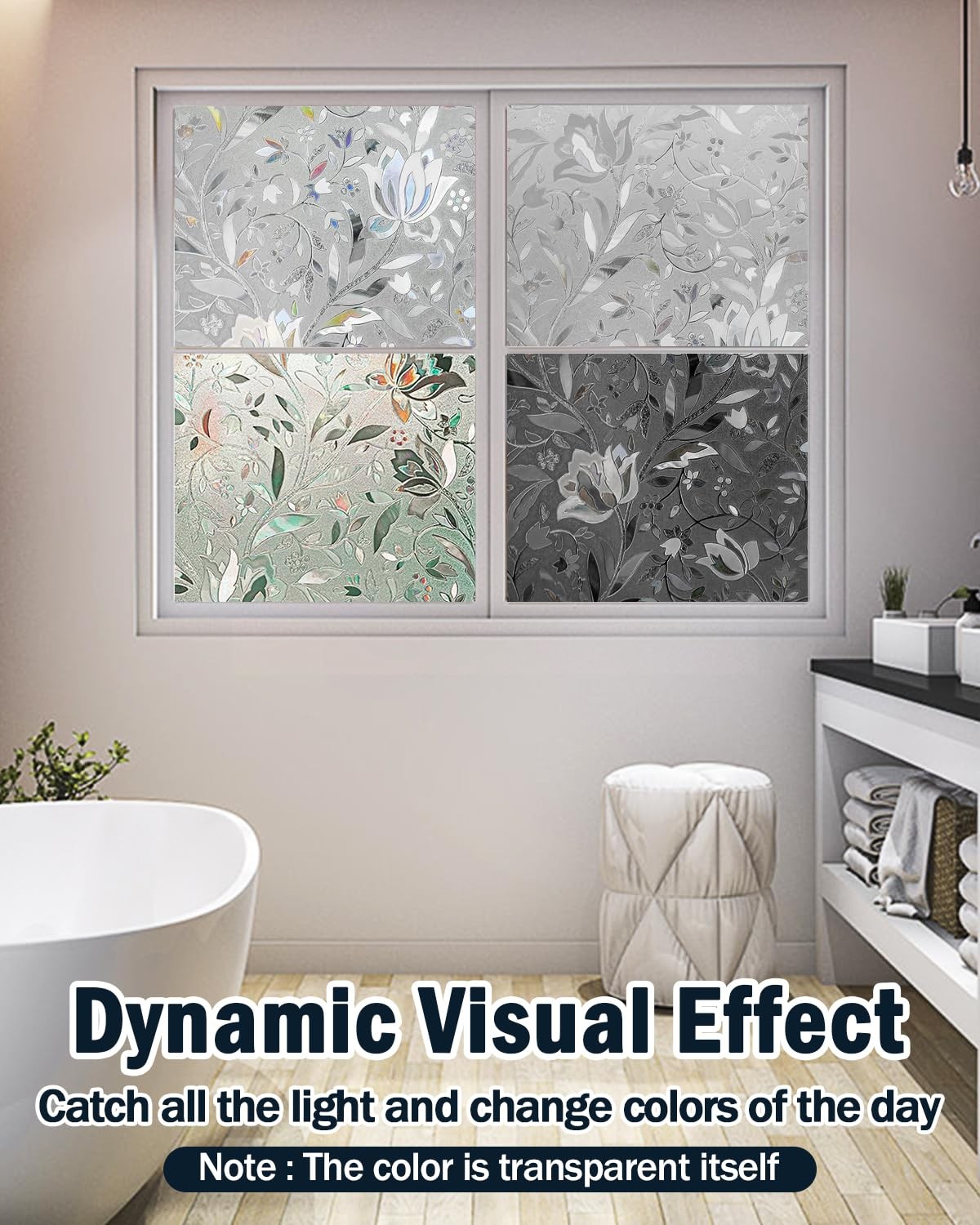 Window Privacy Film Decorative with Installation Tools, Frosted Glass Decorat…