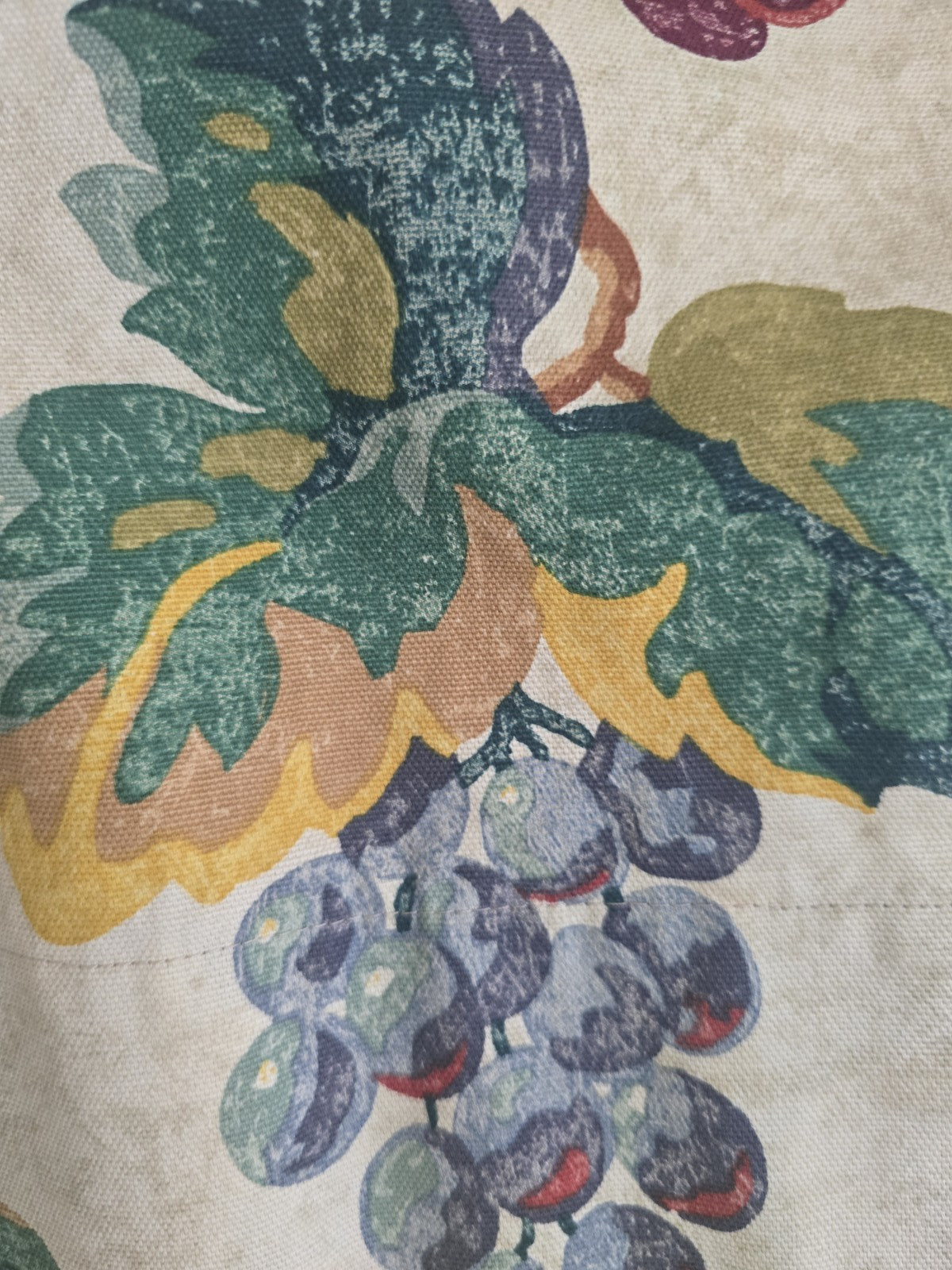Set of 4 Extra-wide Custom Fruit Print Drapery Panels – Heavy Decorator Fabric