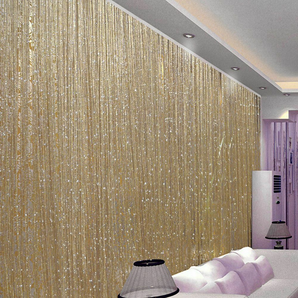 USA Glitter String Door Curtain Beads Room Dividers Beaded Fringe Window Panel