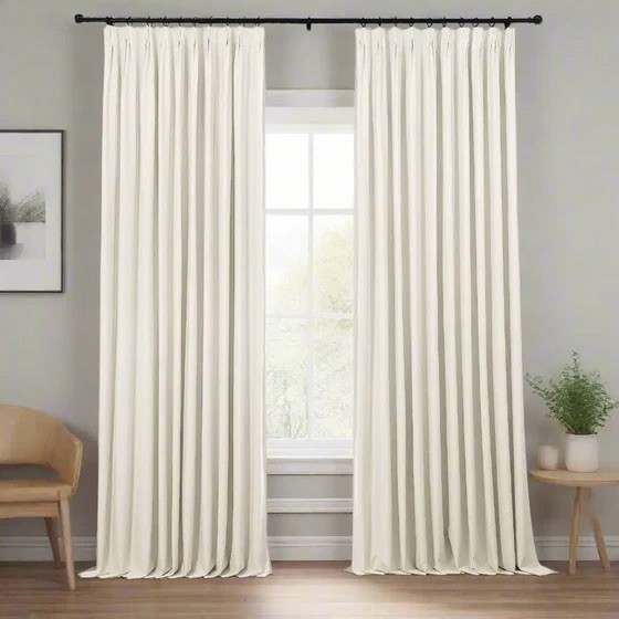 TWOPAGES Lila Thermal Insulated Pleated Curtains Beige (2) 72”Wx108”L NEW
