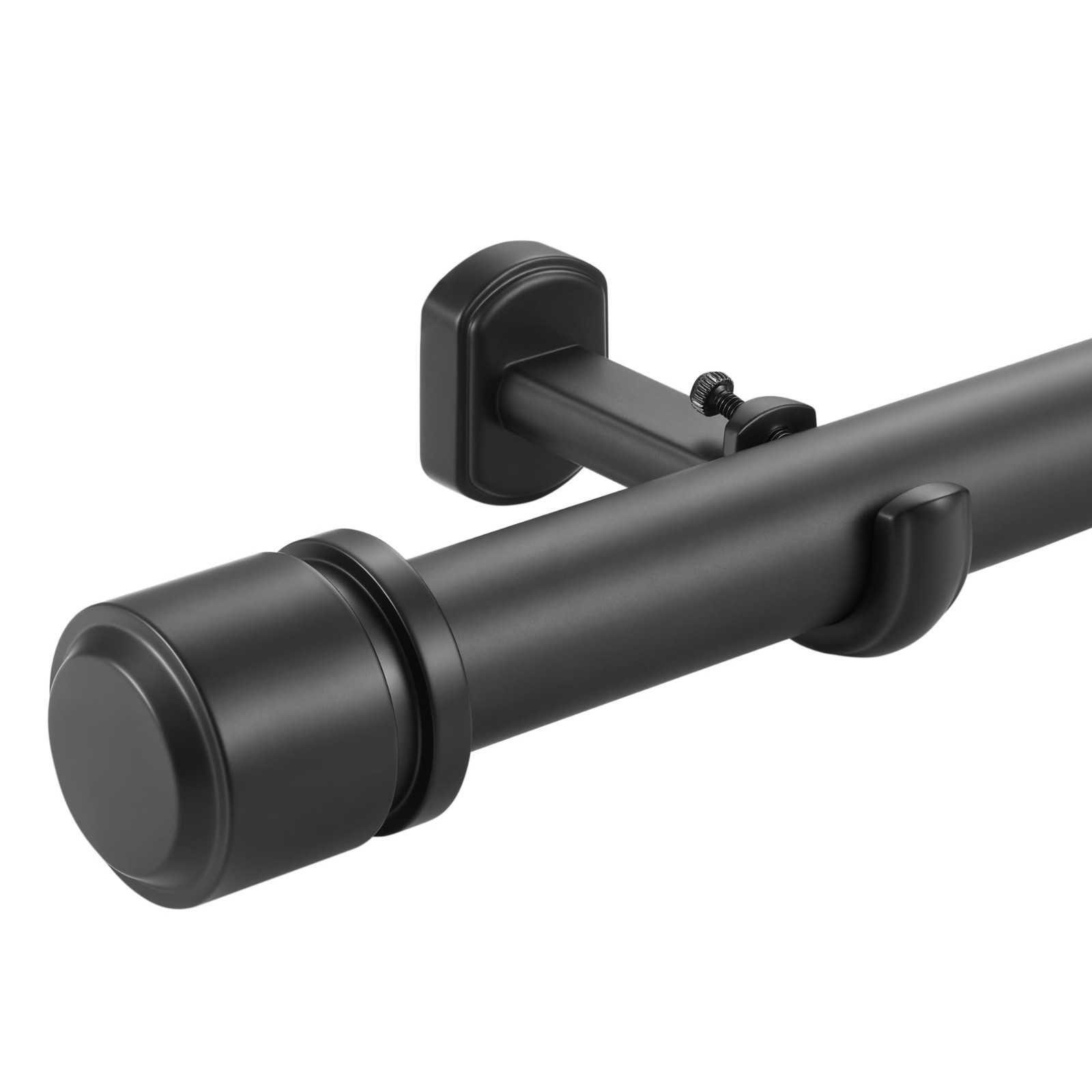 Heavy Duty 1 1/8″ Curtain Rods 12-20ft Telescoping Drapery Rods, Matte Black, Ad