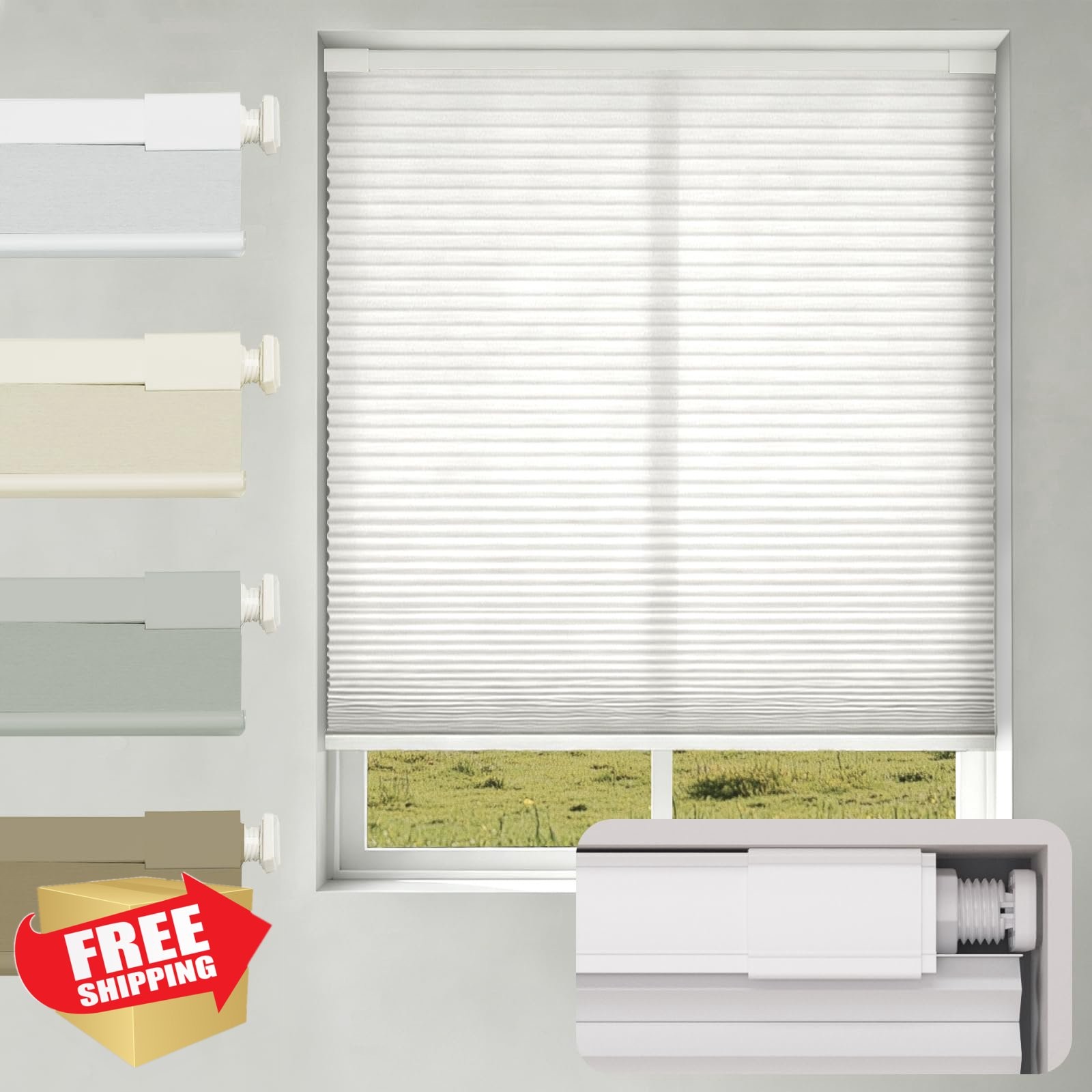 Changshade White 41″Wx48″H Light Filtering Cellular Shade