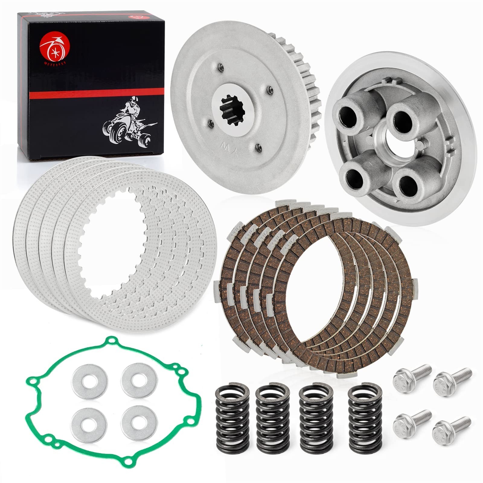 Clutch Kit & Center Inner Hub & Outer Pressure Plate For Kawasaki 1998-2021 KX80