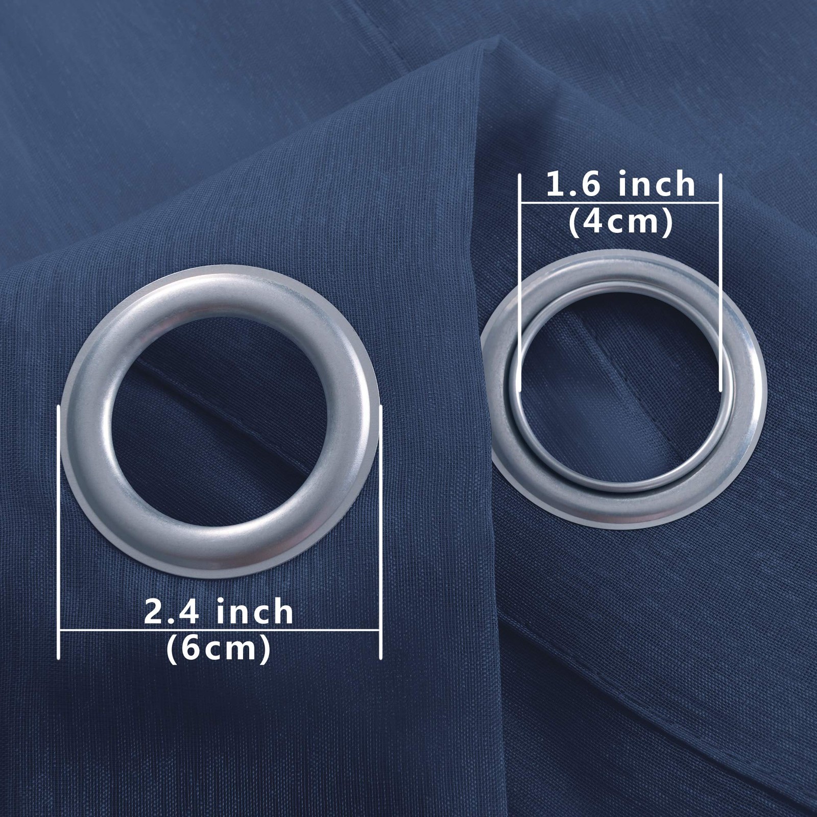 Navy Blue Curtains 72 Inch Length for Bedroom 2 Panels Set Semi Sheer Grommet…