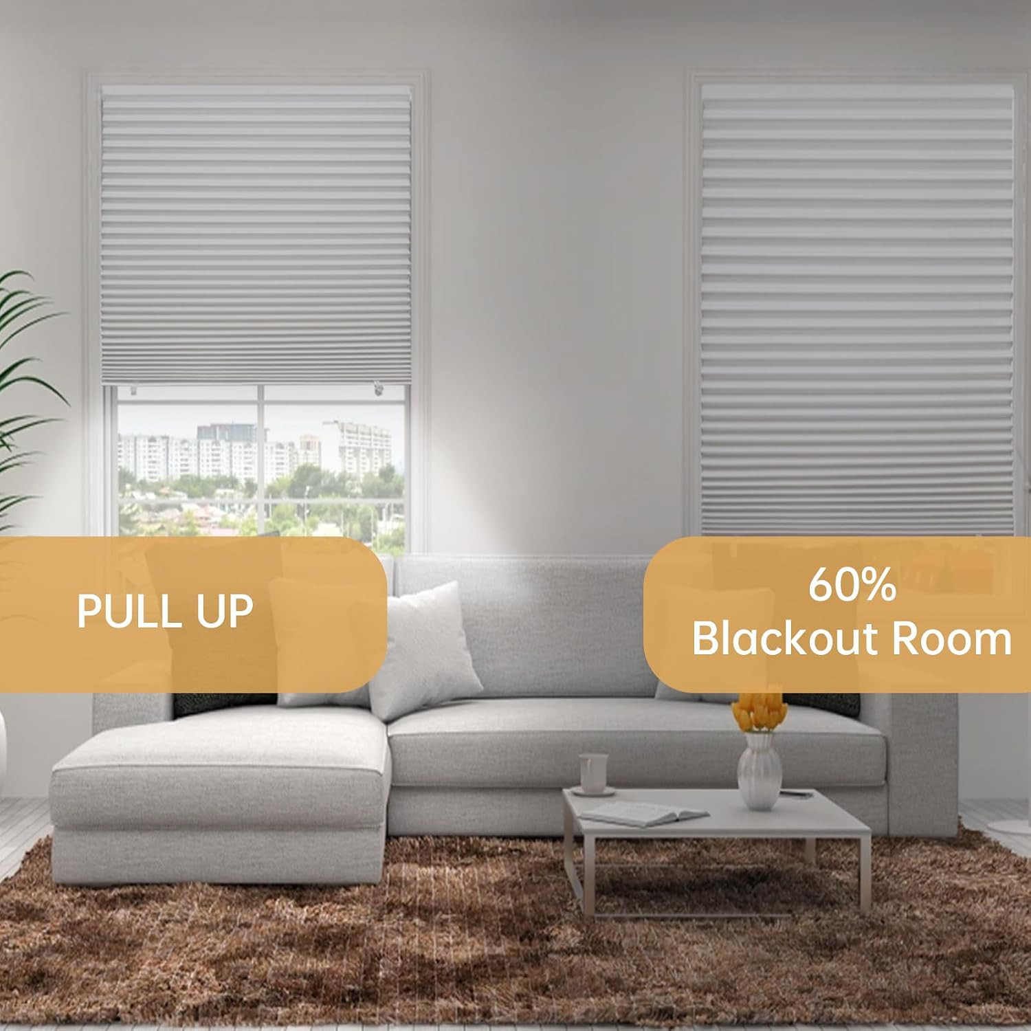 6-Pack Temporary Light Filtering Paper Blinds for Window, Cut to Size Adhesive P
