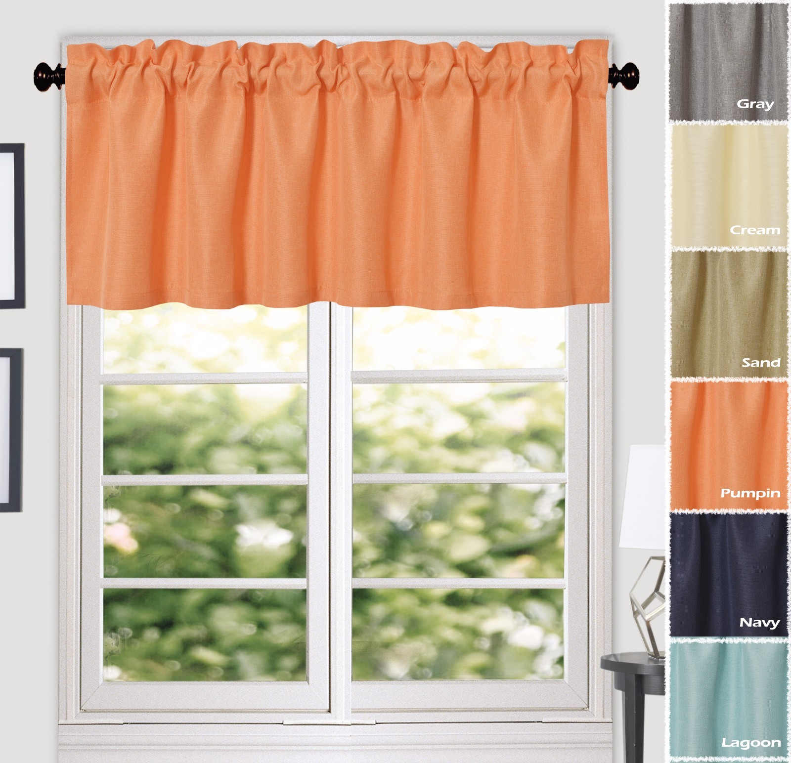 Aiking Home Solid Rod Pocket Valance for Window, 55 by 16-inch ( 1-PACK )
