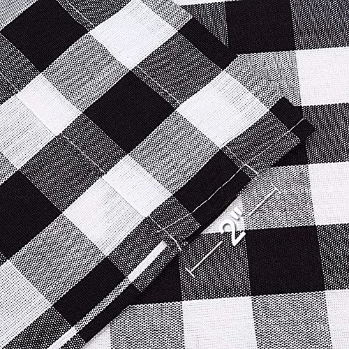 Buffalo Plaid Gingham Half Window Cafe Tier Curtains, Tiers丨36″L Black/White