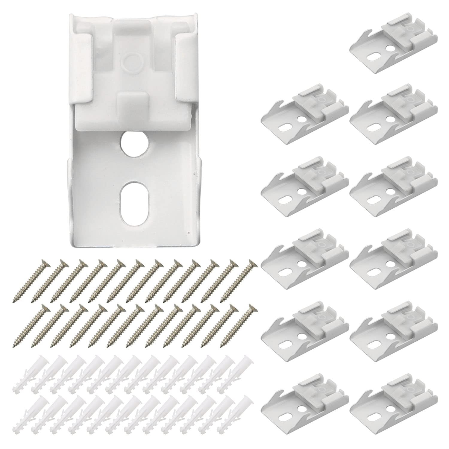 12 PCS Curtain Track Mounting Bracket White Ceiling Mount 10mm Straight Curved