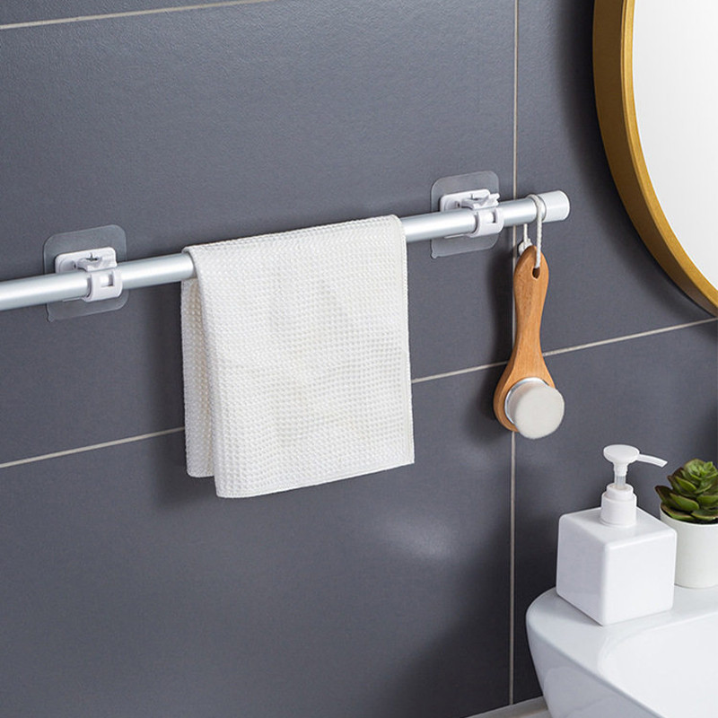 Curtain Rod Holder Self Adhesive Bracket Rod Holds Most Rods No Drilling 1-16pcs