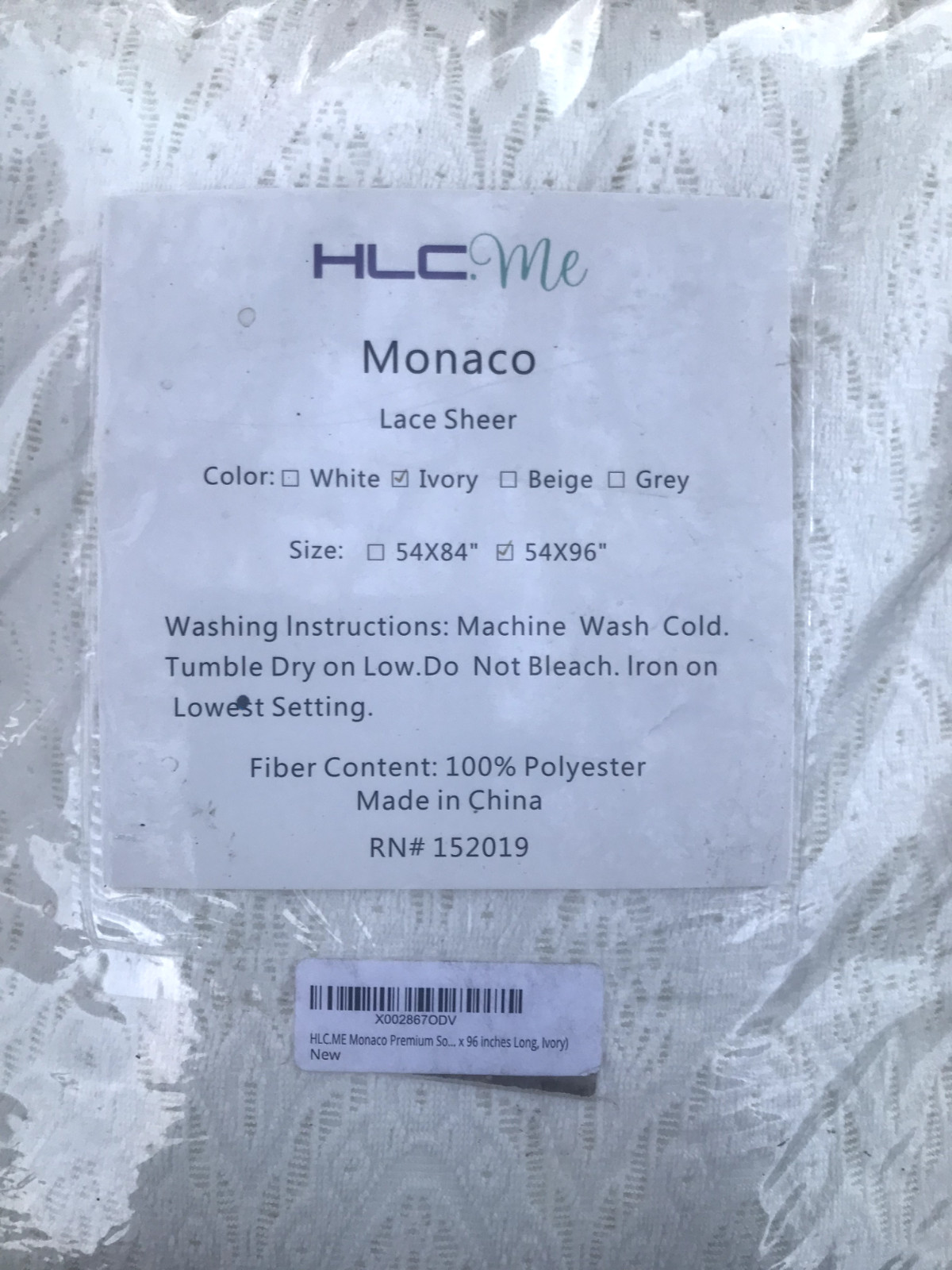HLC.ME Monaco Premium Soft Decorative Ombre Lace Semi Sheer Light Filtering